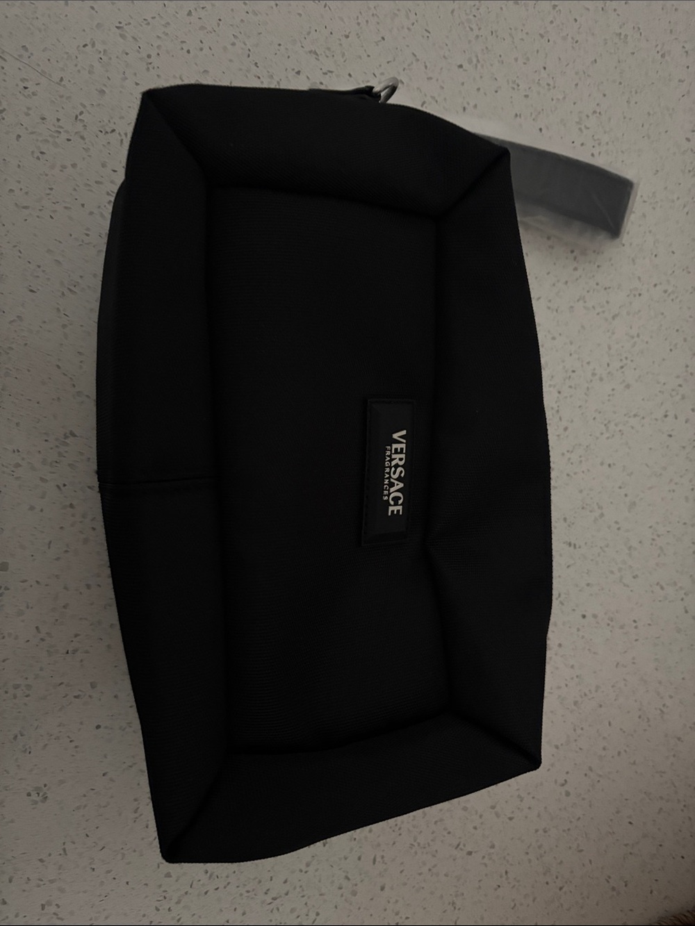 Versace Black Travel Pouch with Logo Patch